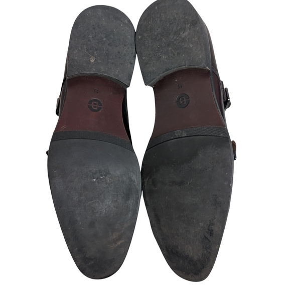 Broletto Men's Double Monk Strap Dress Shoes Size 10.5 Burgundy Brown Leather - Picture 13 of 15